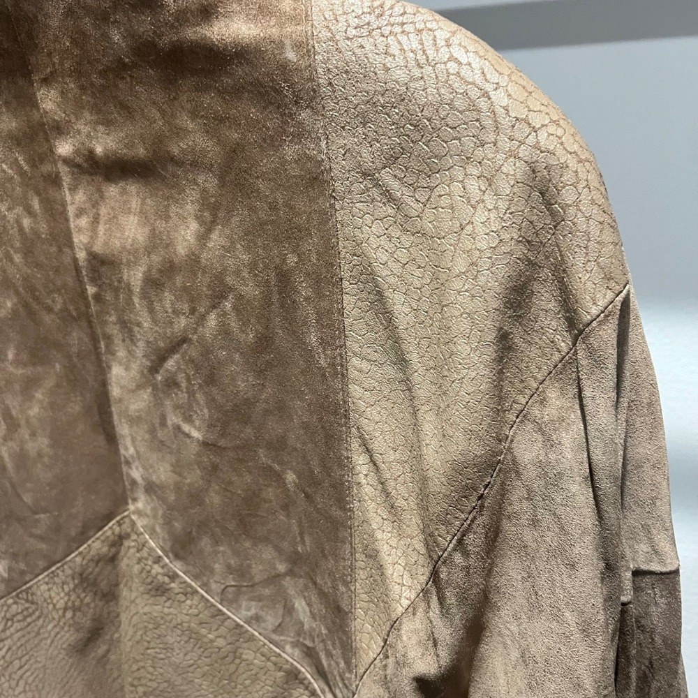 VTG 90's Original Patterned Leather and Suede Jacket From Argentina Size M Rare - Picture 5 of 6